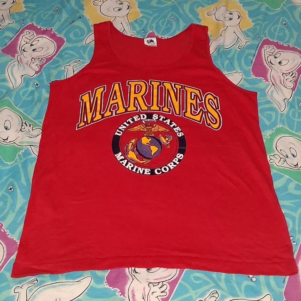 90s Marine Corps United States Vintage Tank Top Shirt Gym